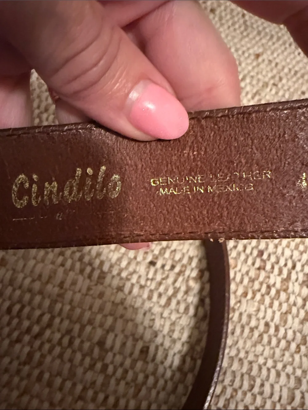 Men's Brown Leather Belt with Decorative Metal Accents Cindilo Mexico